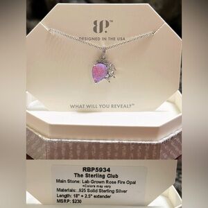 BP The Sterling Club Rose Fire Opal Necklace